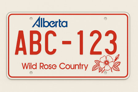 Alberta license plate
