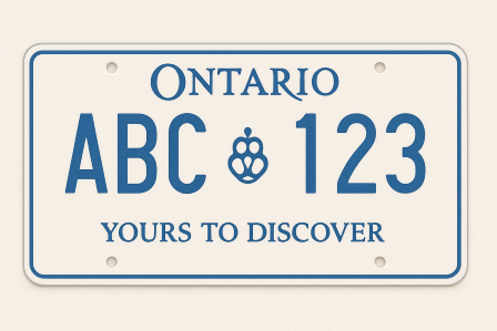 Ontario license plate