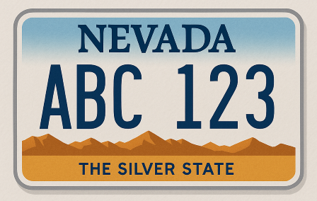 Nevada license plate