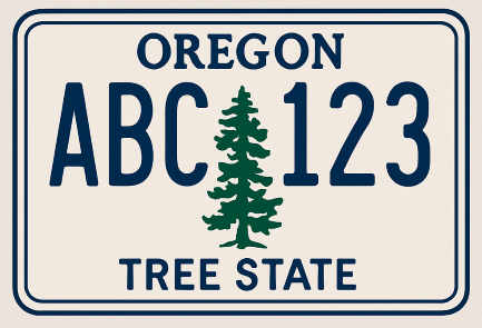Oregon license plate