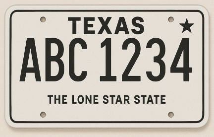 Texas license plate
